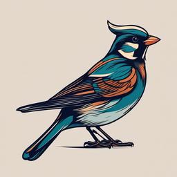 sailor sparrow tattoo  minimalist color tattoo, vector