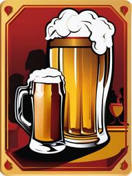 Beer clipart - beer served at a bar  vector clipart