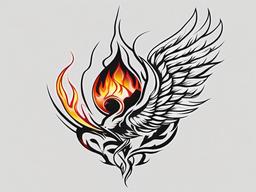 air and fire tattoo  simple color tattoo,white background