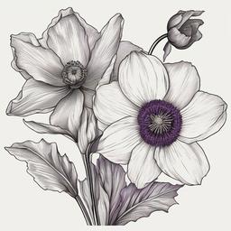 daffodil poppy violet holly drawing