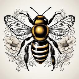 bee honey tattoo  vector tattoo design