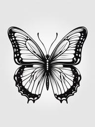 traditional butterfly tattoo black and white  simple color tattoo, minimal, white background