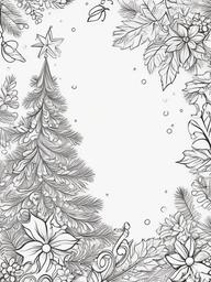 Merry Christmas Pictures To Color  outling,coloring pages,black and whit