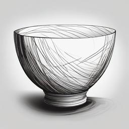 drawing of a bowl  minimal rough scribbles,doodles,black and white