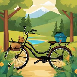 bike clipart: ready for an adventure on a scenic trail. 