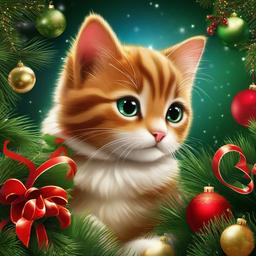 Christmas Background Wallpaper - christmas cat background  