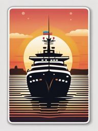 Cruise Ship Emoji Sticker - Sailing into the sunset, , sticker vector art, minimalist design
