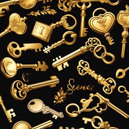 key clipart - a shiny, golden key. 