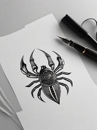 Best Tattoo for Scorpio Zodiac - Explore tattoo options that complement the traits of individuals born under the Scorpio zodiac.  simple vector color tattoo,minimal,white background