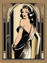 1930s Art Deco Glamour - Create a tee with the glamorous allure of 1930s art deco. , vector art, splash art, retro t shirt design