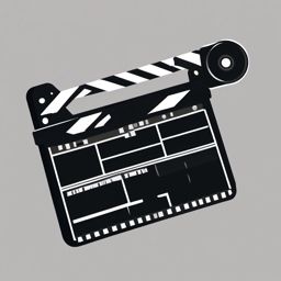 Film Clapperboard Clipart - Film clapperboard for movie production,  color vector clipart, minimal style