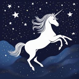 adventurous unicorn soaring through a starry night sky, its wings of light guiding it among the constellations. 