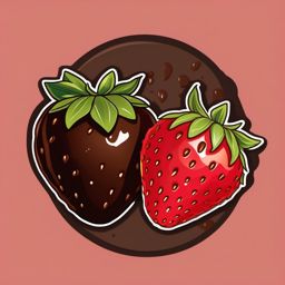 Chocolate-covered Strawberries Sticker - Experience the perfect union of rich chocolate and juicy strawberries, , sticker vector art, minimalist design