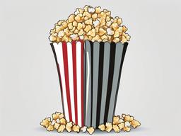 popcorn clipart color  vector style illustration, white background