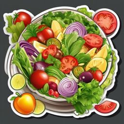 Healthy Salad sticker- Nutrient-packed Goodness, , color sticker vector art