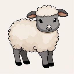 Lamb clipart - Soft and woolly lamb, ,vector color clipart,minimal