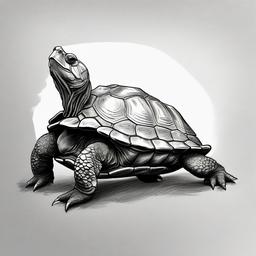 drawing of a snapping turtle  minimal rough sketch scribbles,doodles,black and white