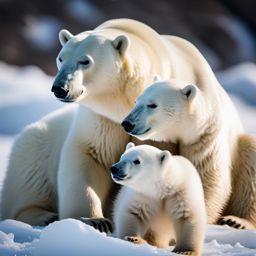 Polar Bear Family on Ice  background picture, close shot professional product  photography, natural lighting, canon lens, shot on dslr 64 megapixels sharp focus