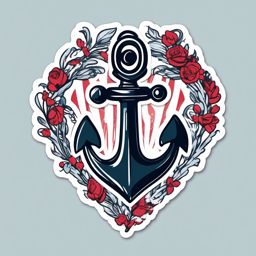 Heart anchor sticker, Nautical , sticker vector art, minimalist design