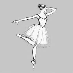 sketch of ballerina  minimal rough sketch scribbles,doodles,black and white