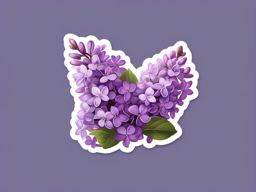 Lilac Sticker - Enjoy the fragrant and nostalgic beauty of lilac blossoms with this elegant sticker, , sticker vector art, minimalist design