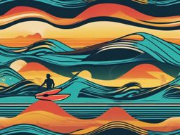 Vintage Surfing Vibes - Capture the laid-back vibes of the retro surf scene on your tee. , vector art, splash art, retro t shirt design