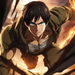 eren jaeger - transforms into a titan to protect allies in a colossal battleground. 
