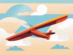 Glider Clipart - A glider soaring silently in the sky.  color vector clipart, minimal style