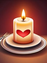 Romantic Candlelit Dinner Emoji Sticker - Dining in the glow of love, , sticker vector art, minimalist design