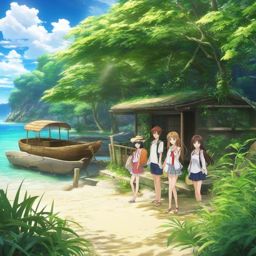 Deserted island getaway. anime, wallpaper, background, anime key visual, japanese manga