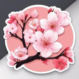 Cherry Blossom Friends sticker- Sakura Petal Joy, , color sticker vector art