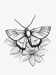 Hummingbird Moth Tattoo - Tattoo featuring a hummingbird moth.  simple vector tattoo,minimalist,white background