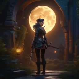 Pixie Companion of a Rogue on a Moonlit Heist detailed matte painting, deep color, fantastical, intricate detail, splash screen, complementary colors, fantasy concept art, 8k resolution trending on artstation unreal engine 5