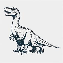 Minimal Dinosaur Tattoo - Keep it simple and stylish with a minimalistic and charming dinosaur-themed tattoo.  simple vector color tattoo,minimal,white background