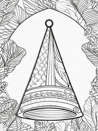 Holiday Party Hat Coloring Pages - Festive Accessory for Celebration  minimal black outline printable sheet, coloring page