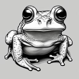 drawing of Rhinella marina frog  minimal rough sketch scribbles,doodles,black and white