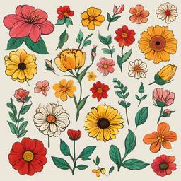 May clipart - blooming flowers representing the month of May  