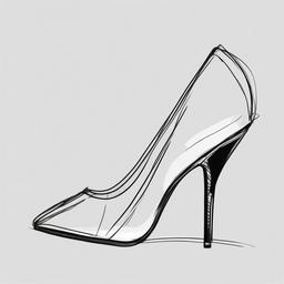 drawing of high-heeled shoes  minimal rough sketch scribbles,doodles,black and white