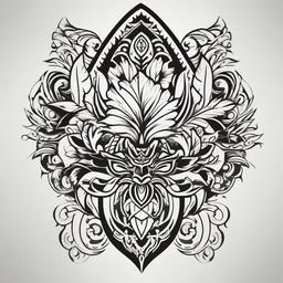 Strength Hawaiian Tattoos - Symbolize strength and resilience with a Hawaiian-themed tattoo that embodies powerful and empowering symbolism.  simple vector color tattoo,minmal,white background