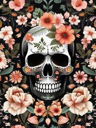 Flower Background Wallpaper - floral skull wallpaper  