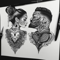 couple tattoo designs, celebrating love and unity between partners. 
