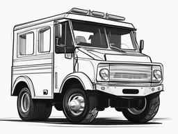 drawing of a cartoon truck  minimal rough sketch scribbles,doodles,black and white