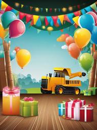 Birthday Background Wallpaper - construction backdrop for party  