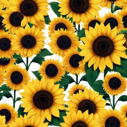 Sunflower Field Emoji Sticker - A sea of golden blooms under the sun, , sticker vector art, minimalist design