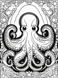 Octopus Coloring Pages - Octopus with a pearl  simple coloring pages