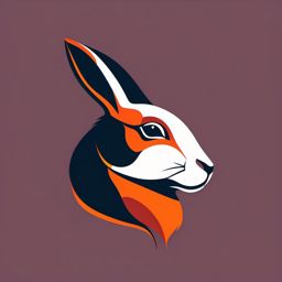 vector rabbit logo color design minimalist