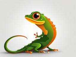 Newt cartoon  minimal, white background