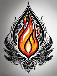 fire sign tattoo  simple color tattoo,white background