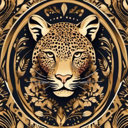 Leopard clipart - Agile big cat with striking rosette patterns, ,vector color clipart,minimal