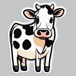 Cow cartoon - gentle, milk-producing animal with spots  cartoon sticker style